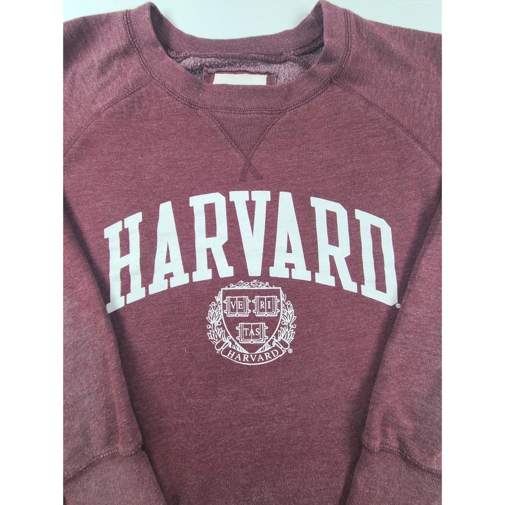 Redshirt Harvard University Sweatshirt Maroon Heathered Mens XL Raglan Crew Neck